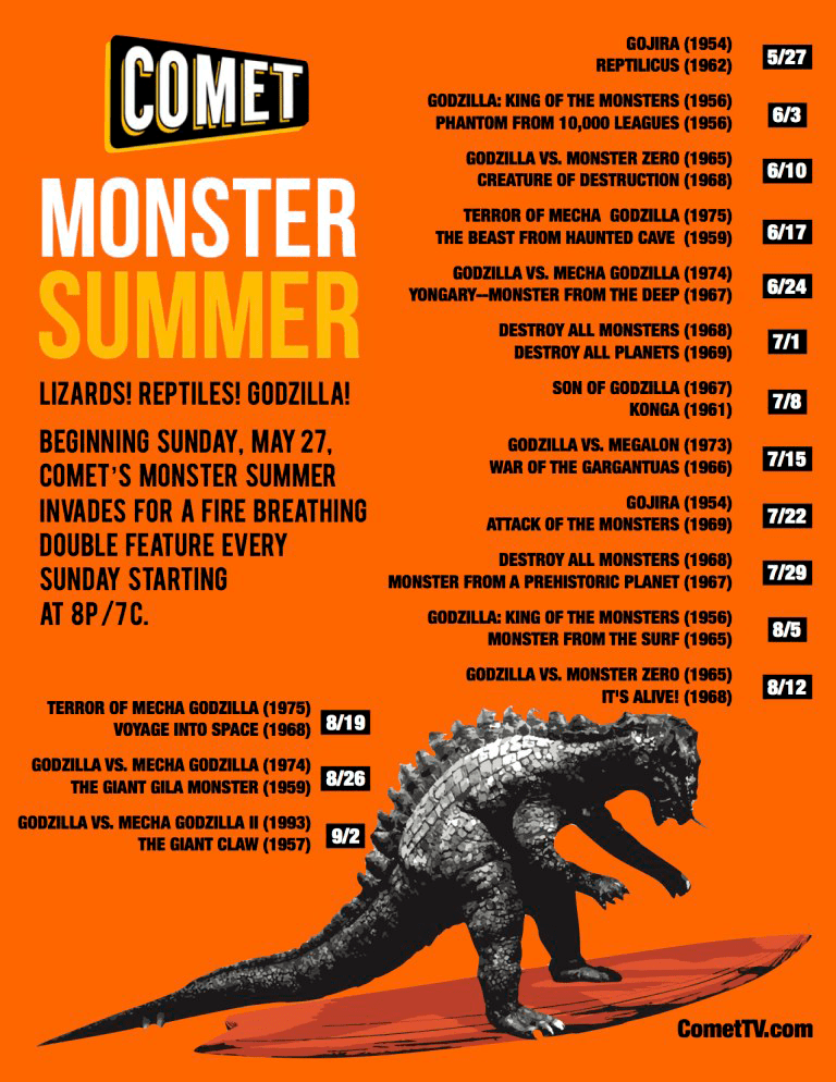 Godzilla and Friends Take Over Comet TV This Monster Summer!
